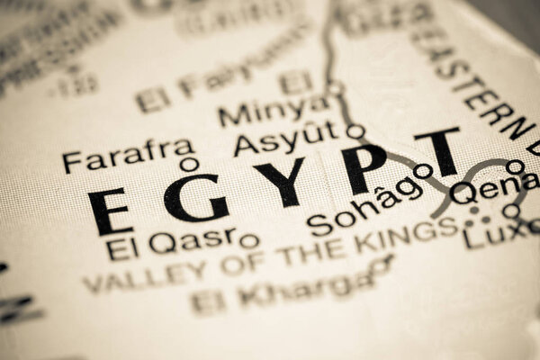 Egypt. Africa on a map