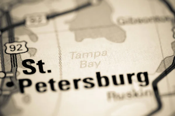 Tampa Bay. En Floride. États-Unis sur une carte — Photo