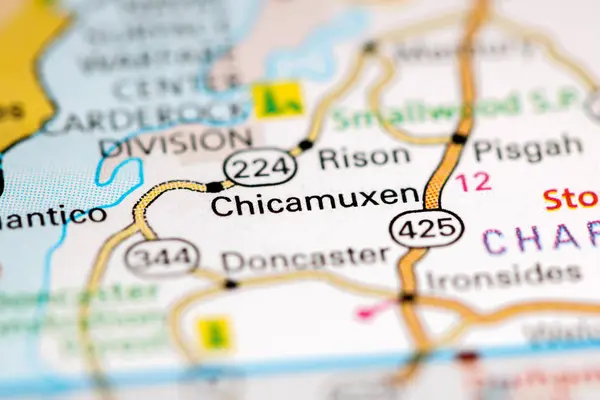 Chicamuxen. Maryland. USA on a map — Stockfoto