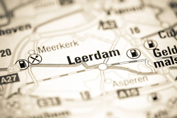 Leerdam. Pays-Bas sur une carte — Photo