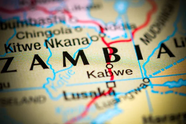 Zambia. Africa su una mappa — Foto Stock