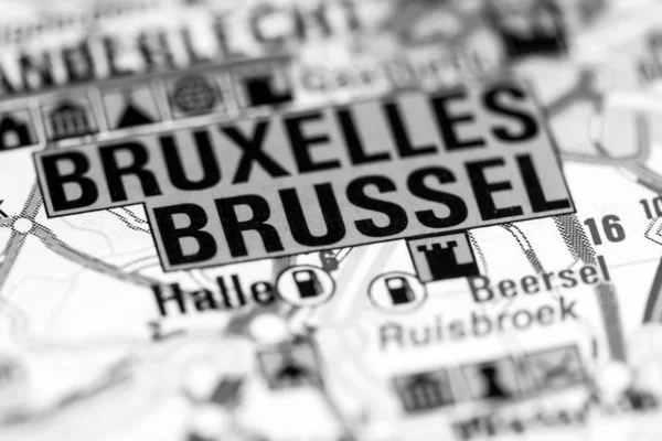Brussel. Belgium on a map — 스톡 사진