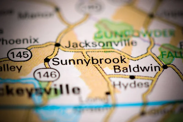 Sunnybrook. Maryland. USA on a map — Stok fotoğraf