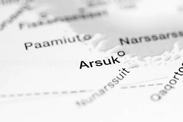 Arsuk. Groenlandia en un mapa — Foto de Stock