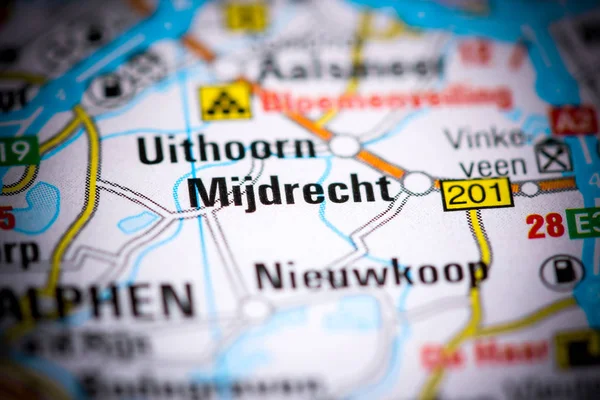 Mijdrecht. Netherlands on a map — Stok fotoğraf