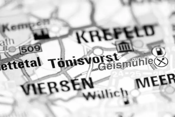 Tonisvorst. Alemanha sobre um mapa — Fotografia de Stock