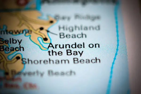 Ο Arundel στον κόλπο. Μέριλαντ. Usa σε ένα χάρτη — Φωτογραφία Αρχείου
