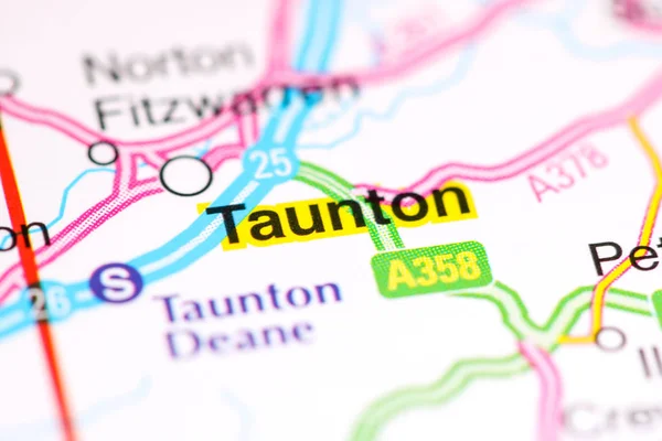 Taunton. Reino Unido sobre um mapa — Fotografia de Stock