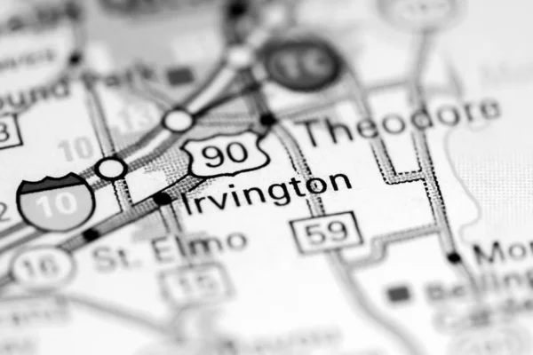 Irvington. Alabama. EEUU en un mapa —  Fotos de Stock