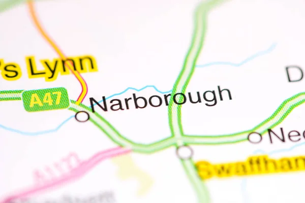 Νάρμπορο. Ηνωμένο Βασίλειο σε χάρτη — Φωτογραφία Αρχείου