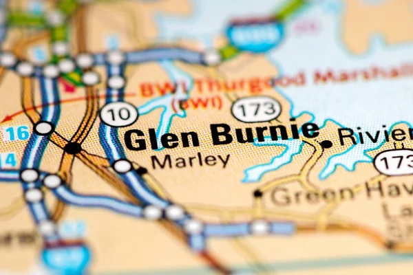 Glen Burnie. Nel Maryland. Stati Uniti su una mappa — Foto Stock