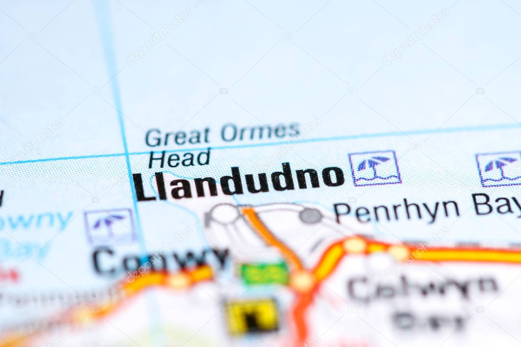 Llandudno. United Kingdom on a map