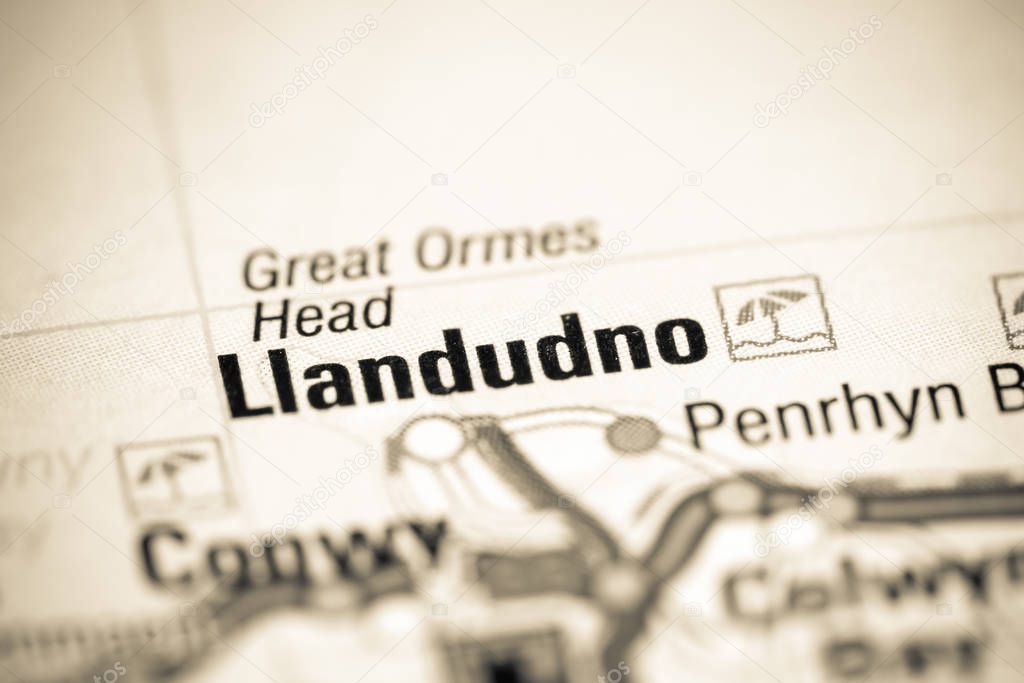 Llandudno. United Kingdom on a map