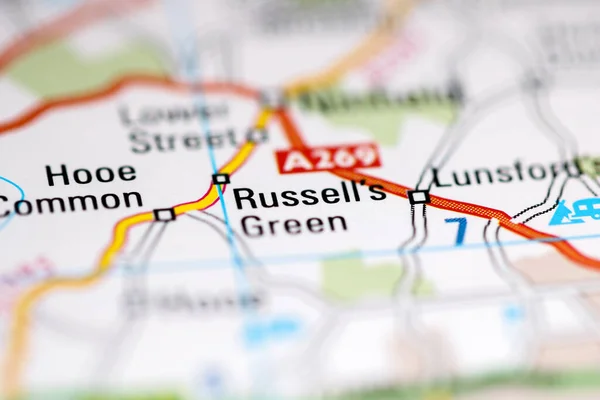 Рассел Зелений Велика Британія Географічній Карті — стокове фото