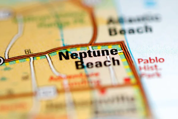 Пляж Нептуна Географічній Карті Сша — стокове фото