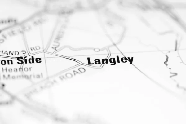 イギリスの地理地図上のラングレー — ストック写真