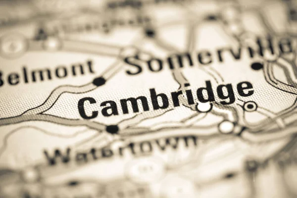 Cambridge Massachusetts Abd Coğrafya Haritasında — Stok fotoğraf