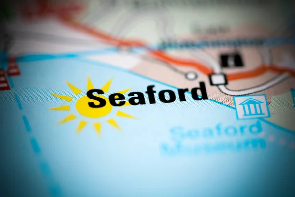 Seaford Vagyok Egyesült Királyság Földrajzi Térképen — Stock Fotó