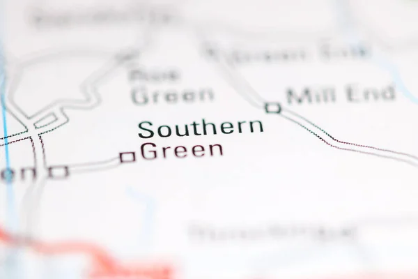 Südliches Grün Großbritannien Auf Einer Geografischen Karte — Stockfoto