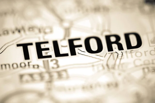 Telford Mapa Geográfico Reino Unido — Fotografia de Stock