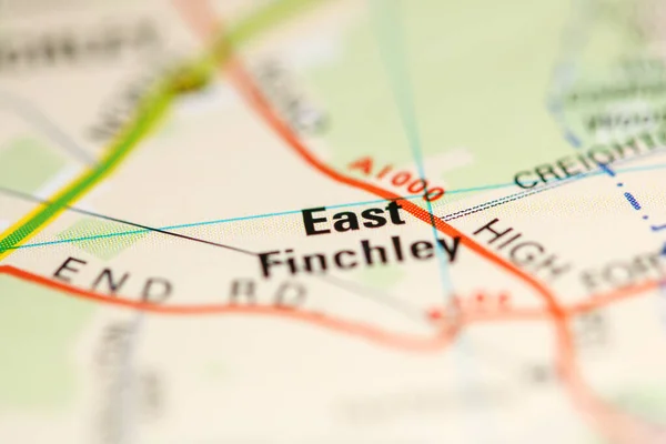 イギリスの地図上の東フィンクリー — ストック写真