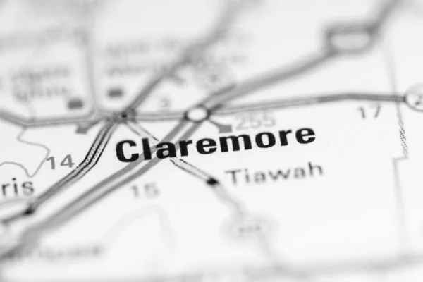 Jestem Claremore Oklahoma Stany Zjednoczone Mapie Geograficznej — Zdjęcie stockowe