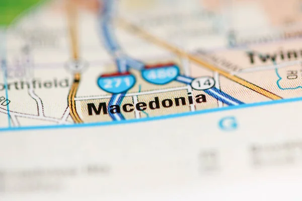 Macedonia on a map of the United States of America