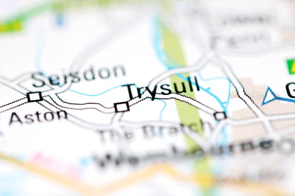 Trysull Географічній Карті Великої Британії — стокове фото