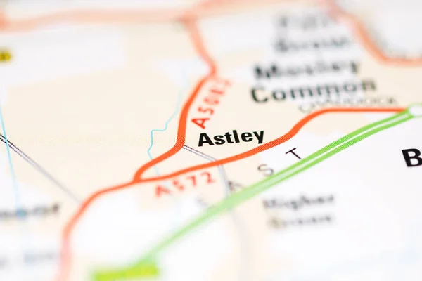 イギリスの地理地図上のアストリー — ストック写真