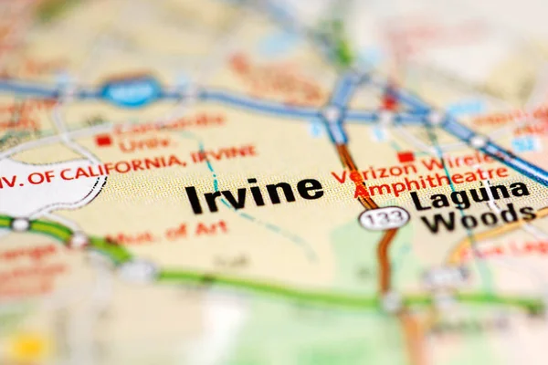 Irvine. California. USA on a geography map