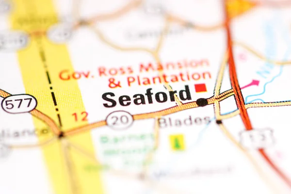 Seaford. Delaware. USA on a geography map