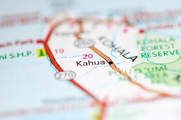 Kahua. Hawaii. USA on a geography map
