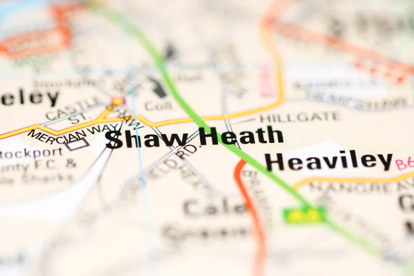 Shaw Heath on a geographical map of UK