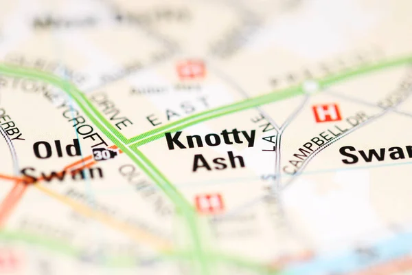 Knotty Ash Географической Карте Великобритании — стоковое фото