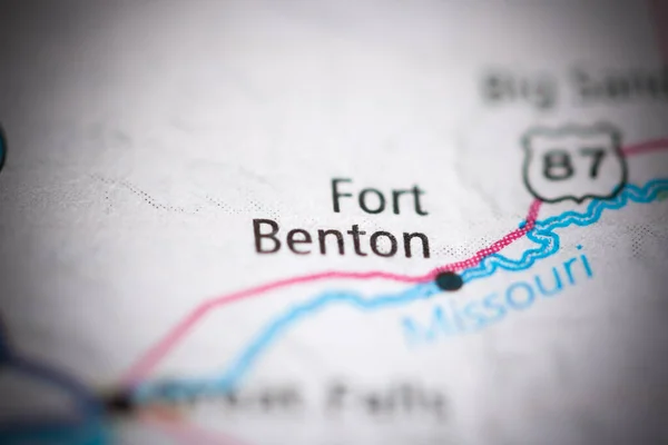 Fort Benton Mapa Geográfico Dos Eua — Fotografia de Stock