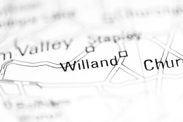 Willand. United Kingdom on a geography map