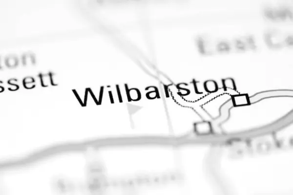 Wilbarston Egyesült Királyság Földrajzi Térképén — Stock Fotó