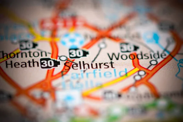 セルハーストだ 地理地図上のイギリス — ストック写真