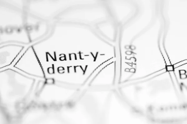 Nant Derry Reino Unido Sobre Mapa Geografia — Fotografia de Stock