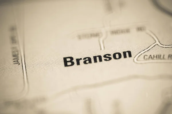 アメリカの地図上のブランソン — ストック写真