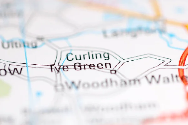 緑のカーリング 地理地図上のイギリス — ストック写真