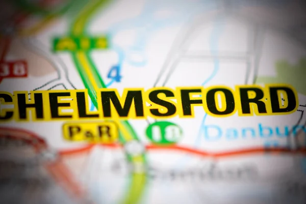 Chelmsford Großbritannien Auf Einer Geografischen Karte — Stockfoto