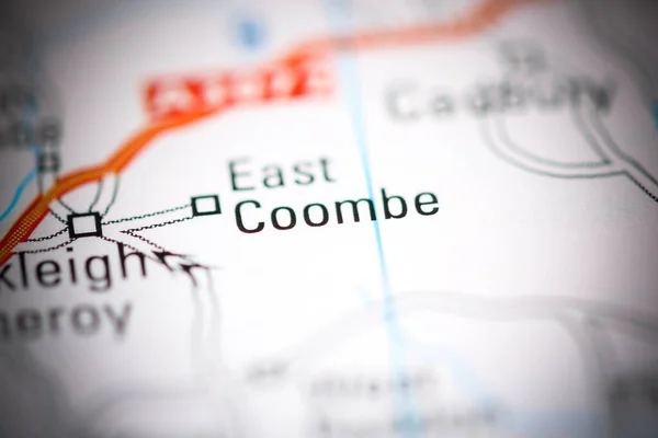 Ανατολικό Coombe Ηνωμένο Βασίλειο Χάρτη Γεωγραφίας — Φωτογραφία Αρχείου