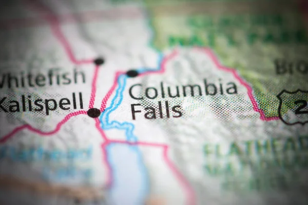 Quedas Columbia Mapa Geográfico Dos Eua — Fotografia de Stock