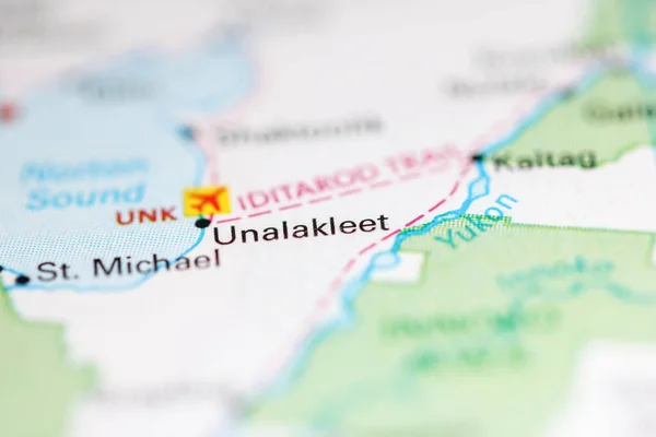 Unalakleet Alasca Eua Sobre Mapa Geografia — Fotografia de Stock