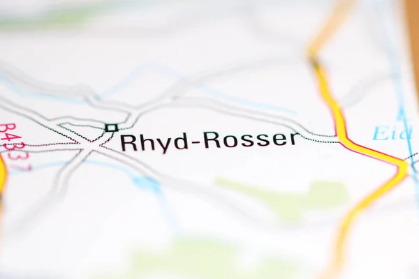 Rhyd Rosser 地理地図上のイギリス — ストック写真