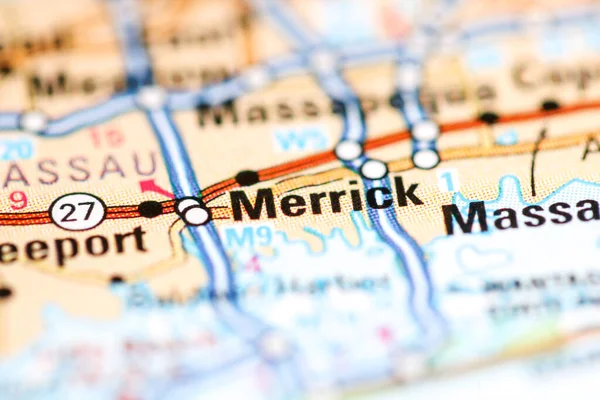 Merrick Nova Iorque Eua Sobre Mapa Geografia — Fotografia de Stock