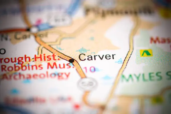 Carver Massachusetts Eeuu Mapa Geográfico — Foto de Stock