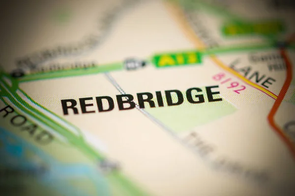 Redbridge Sobre Mapa Reino Unido — Fotografia de Stock