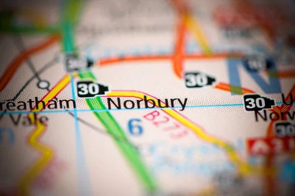 ノーベリー 地理地図上のイギリス — ストック写真